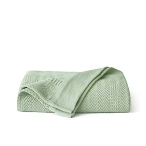 Organic Cotton Waffle Herringbone Blanket