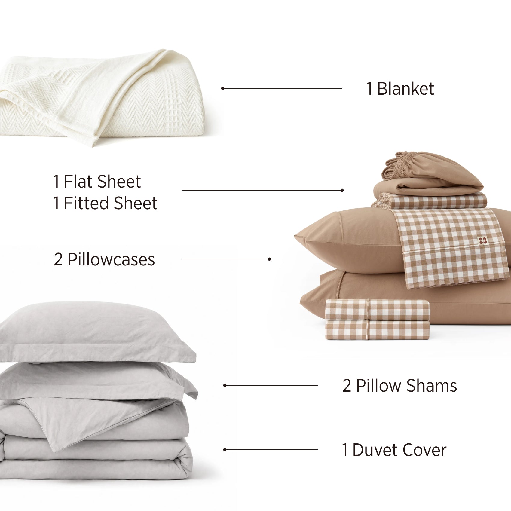 Washed Cotton Natural Complete Bed Bundle – Image 2