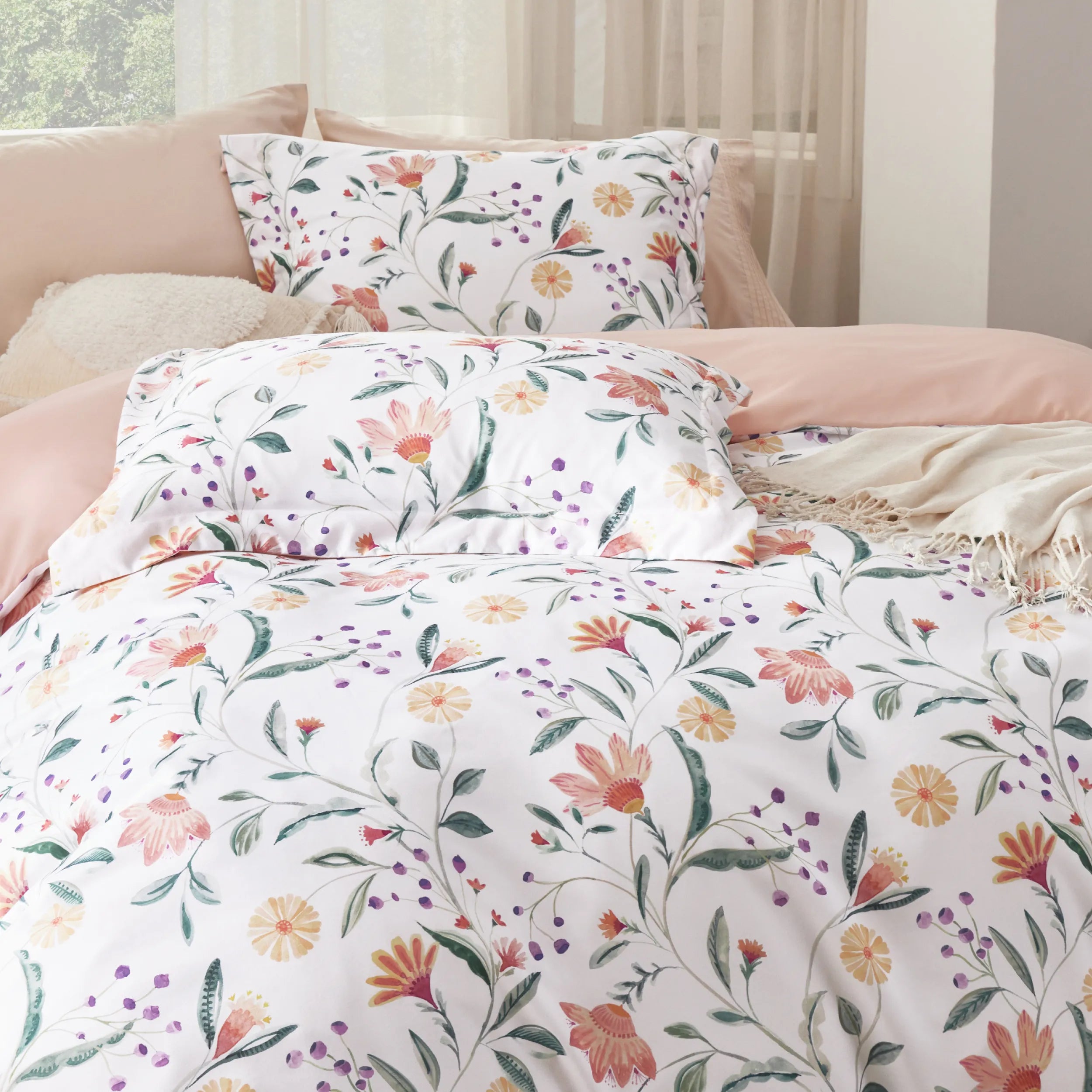 Reversible Pale Duvet Cover Set – Image 4