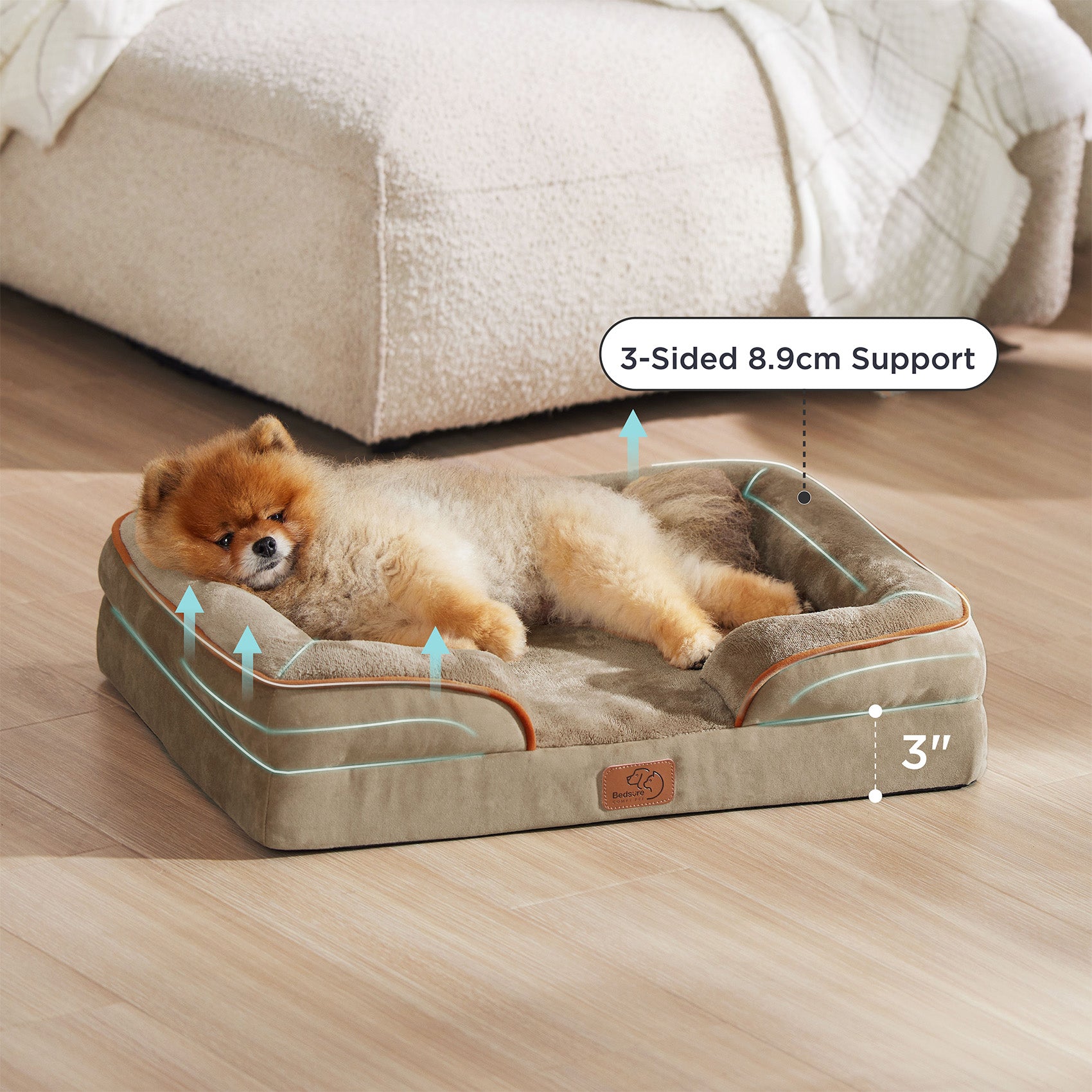 Orthopedic Flannel Dog Sofa – Image 3