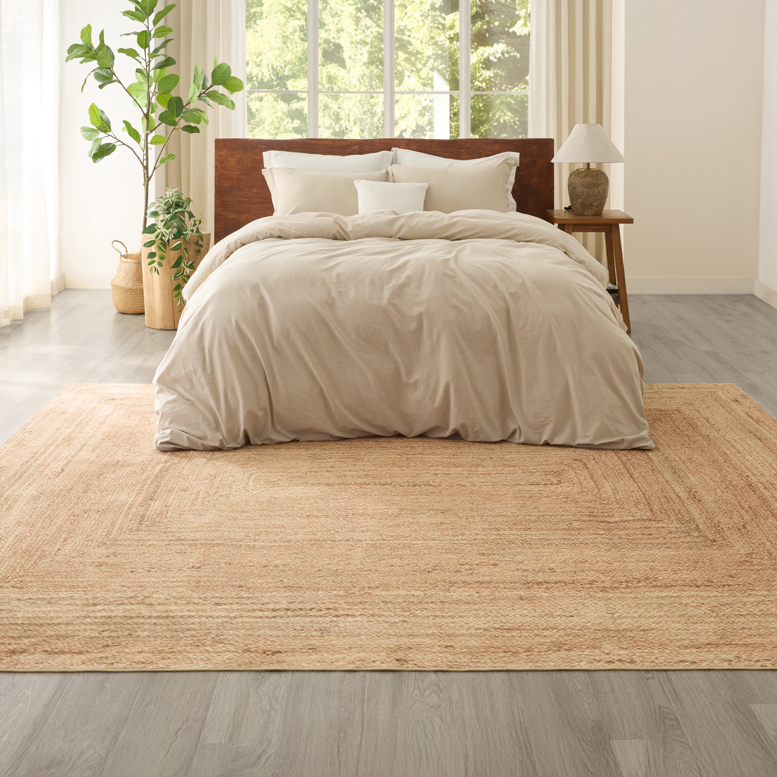 Faux Cashmere Print Jute-Look Area Rug – Image 4