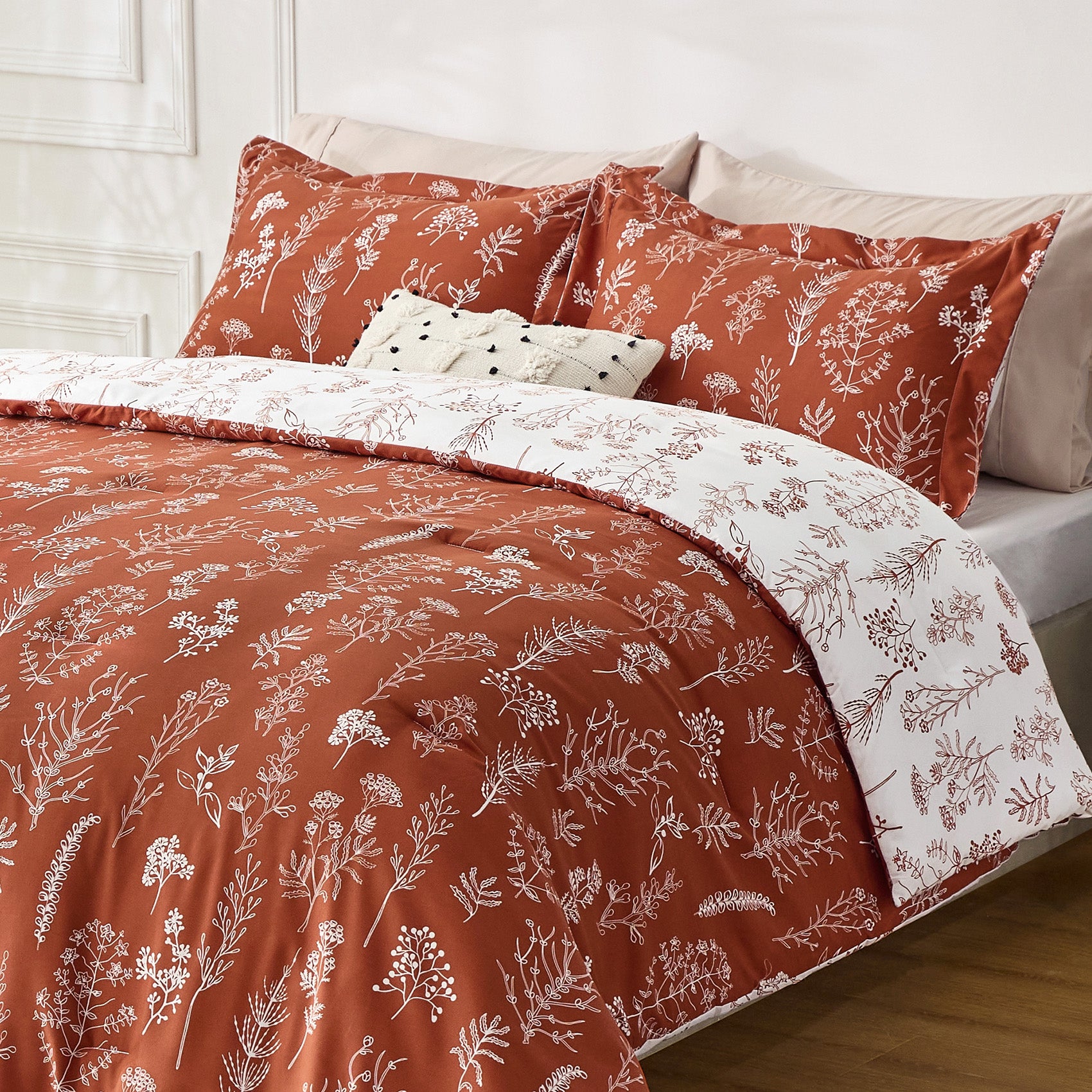 Reversible Floral Print Duvet Cover Set – Image 3