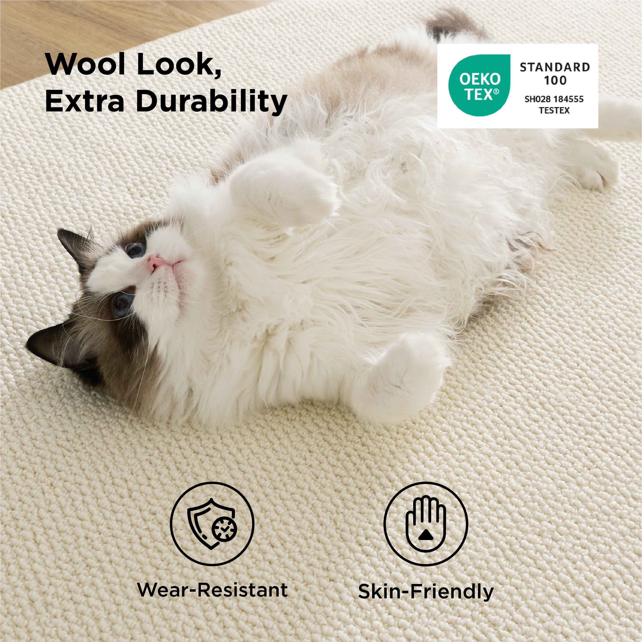 Faux Wool Area Rug – Image 5
