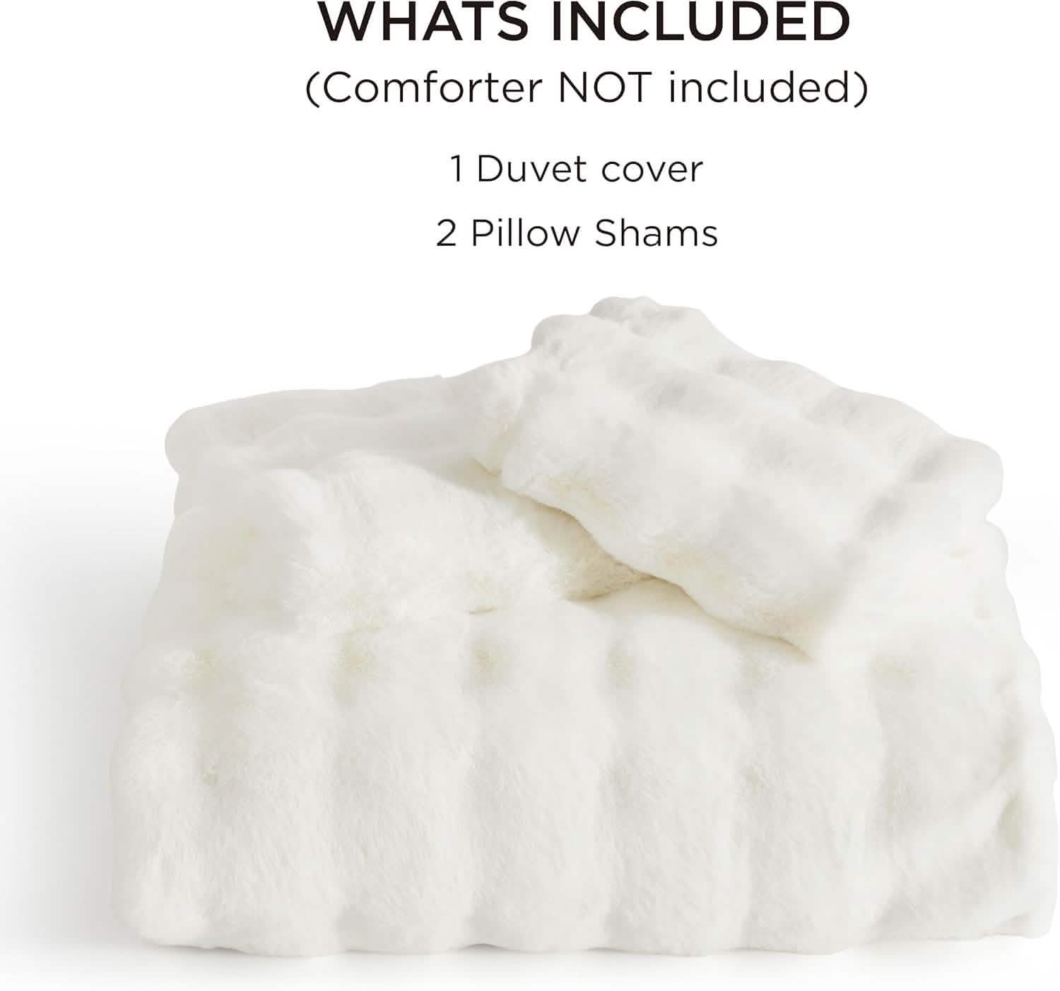 Carved Faux Rabbit Fur Duvet Cover Set – Image 5