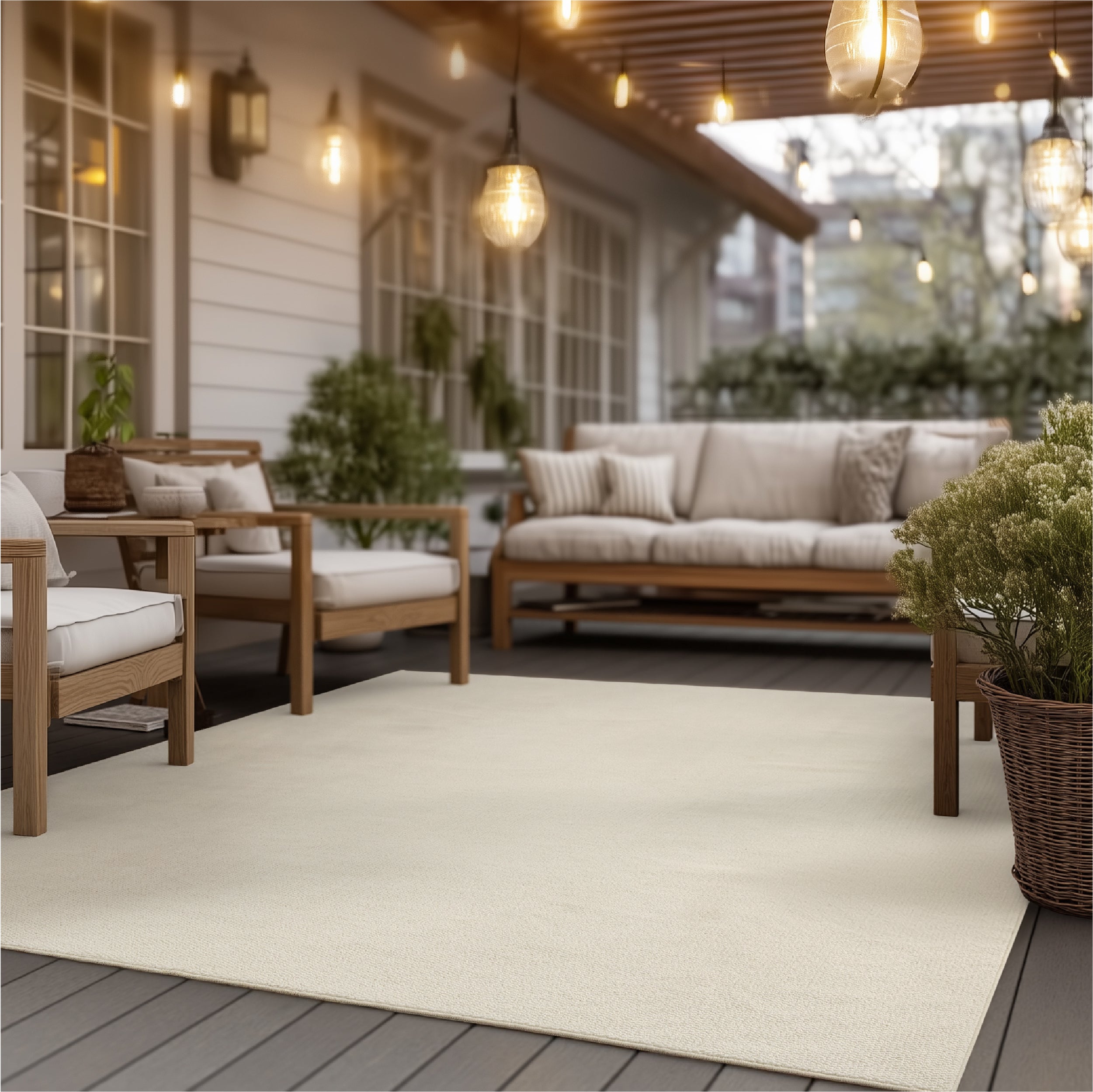 Faux Wool Area Rug – Image 3