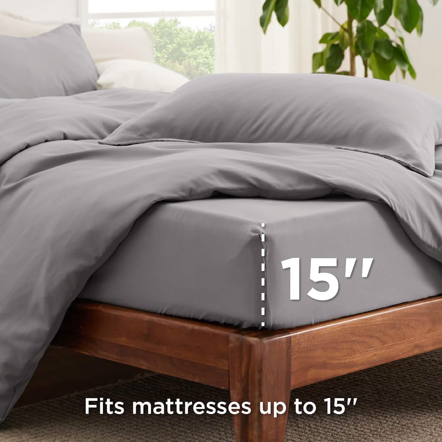 Brushed Microfiber Duvet Cover Sets With Fitted Sheet – Image 4