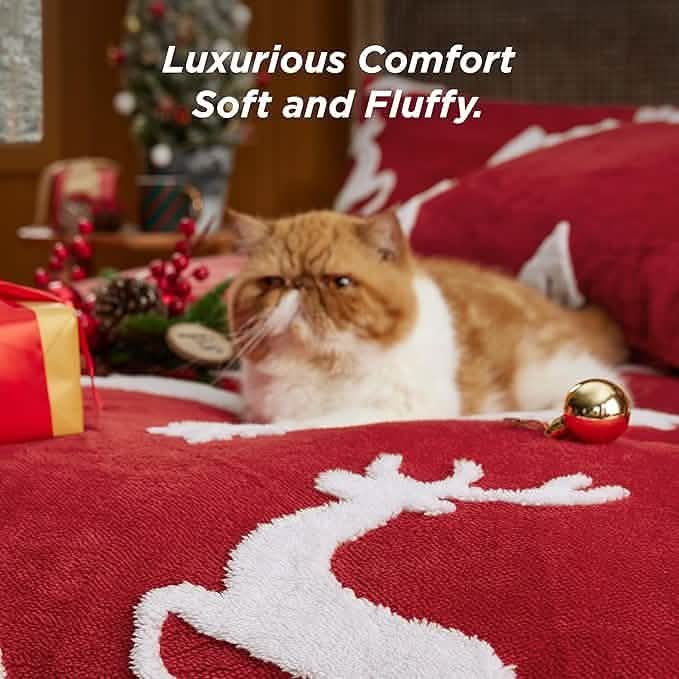 Snowflake Comforter Set Red – Image 4