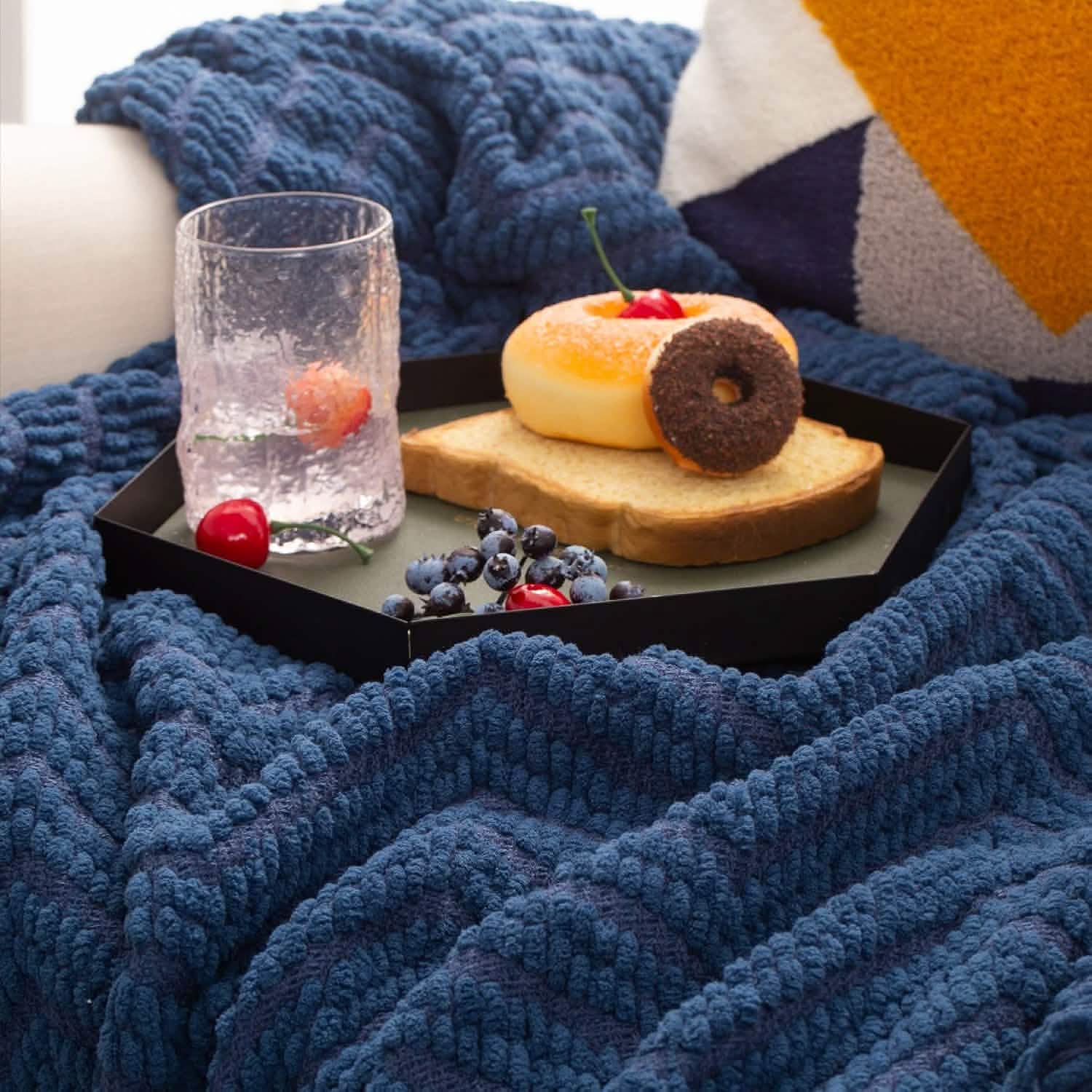 Versatile Knit Woven Chenille Blanket – Image 4