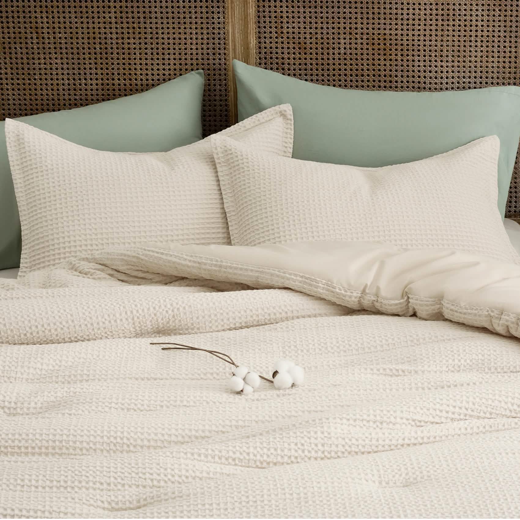 Cotton Waffle Weave Comforter Set – Image 5