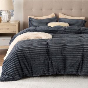 Striped Flannel Duvet Cover Set