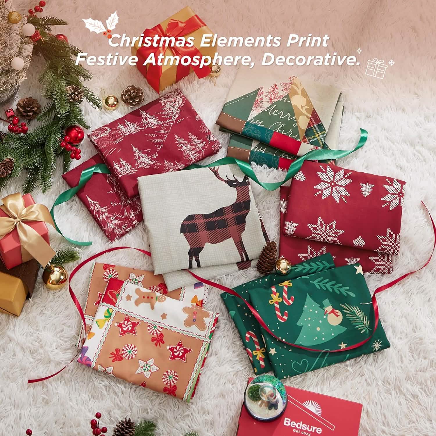 Christmas Plaid Comforter Set Reindeer – Image 2
