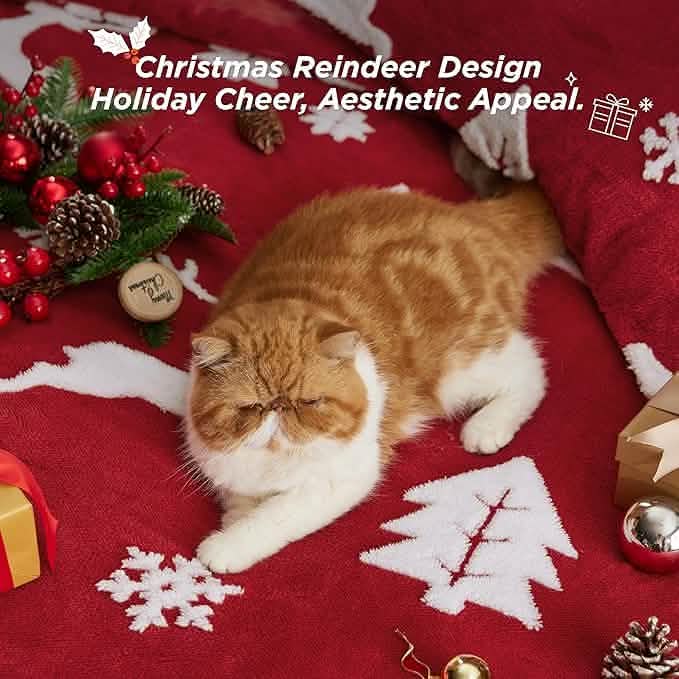 Snowflake Comforter Set Red – Image 5