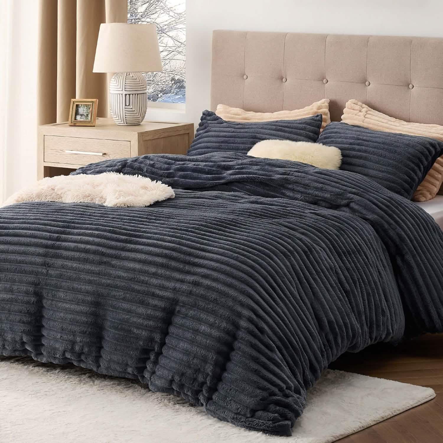 Striped Flannel Duvet Cover Set – Image 3
