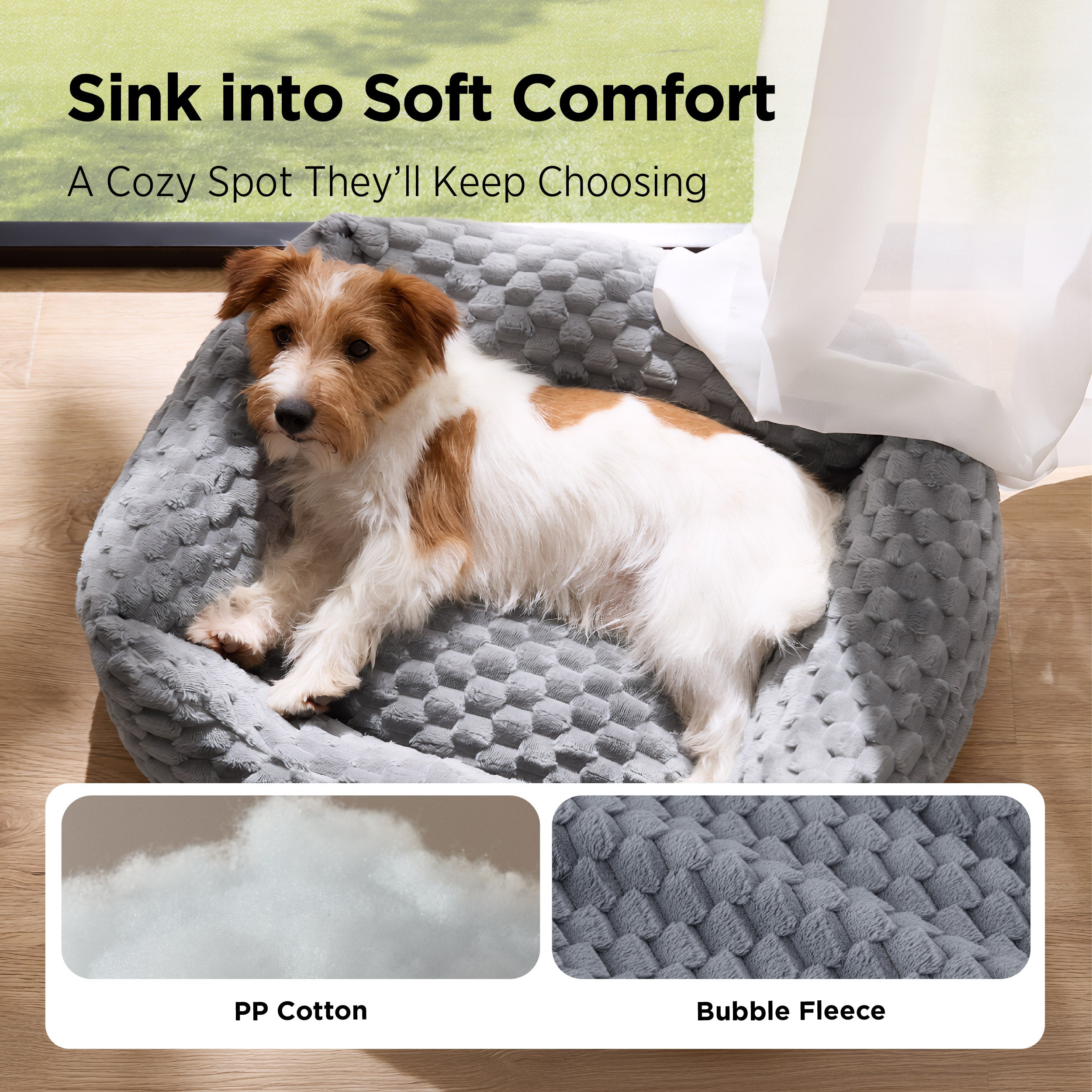 Bubble Fleece Dog Bed – Image 2